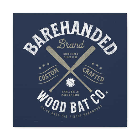Barehanded Wood Bat Co. Wall Art Canvas_Navy
