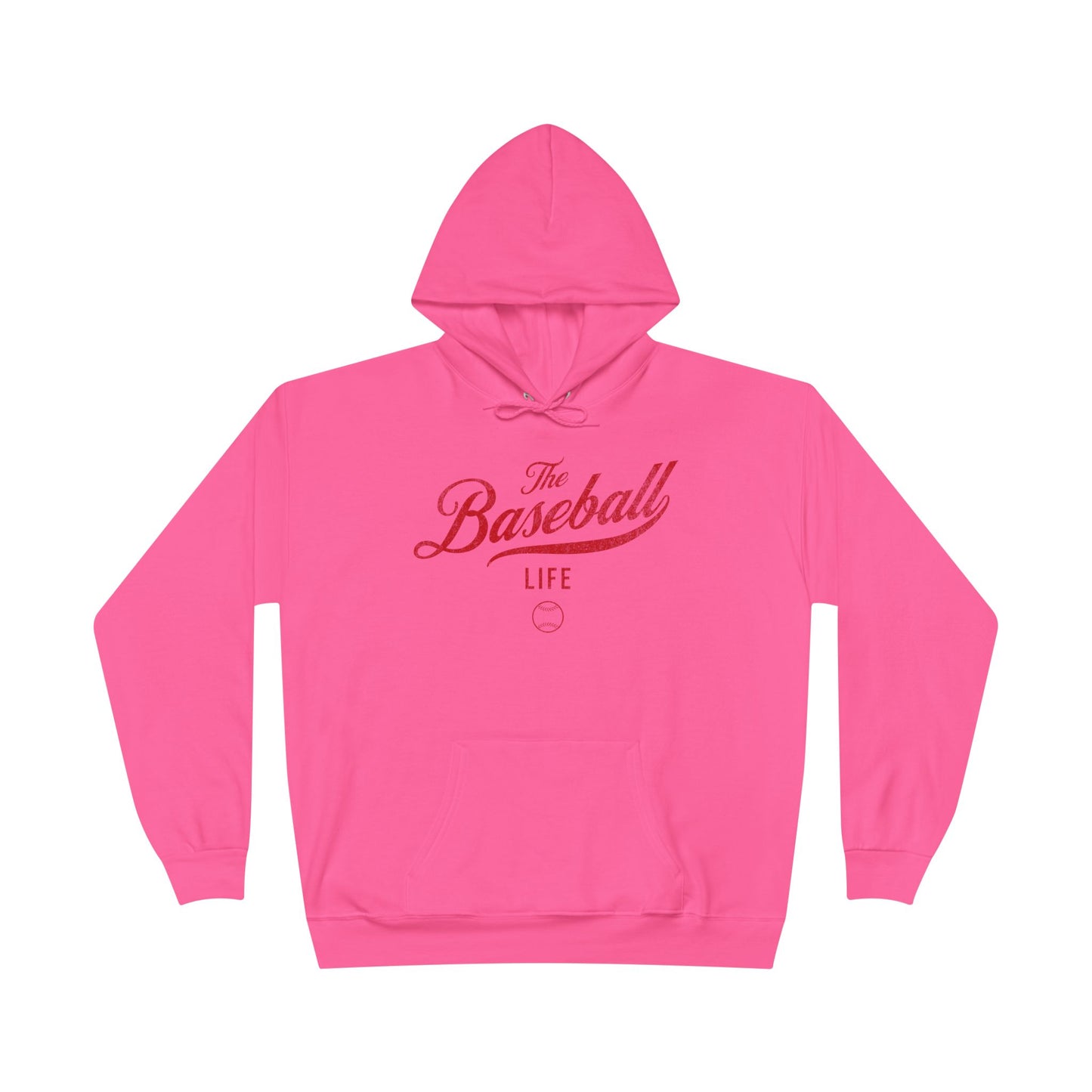 The Baseball Life Hoodie w/Grommets_Red Print
