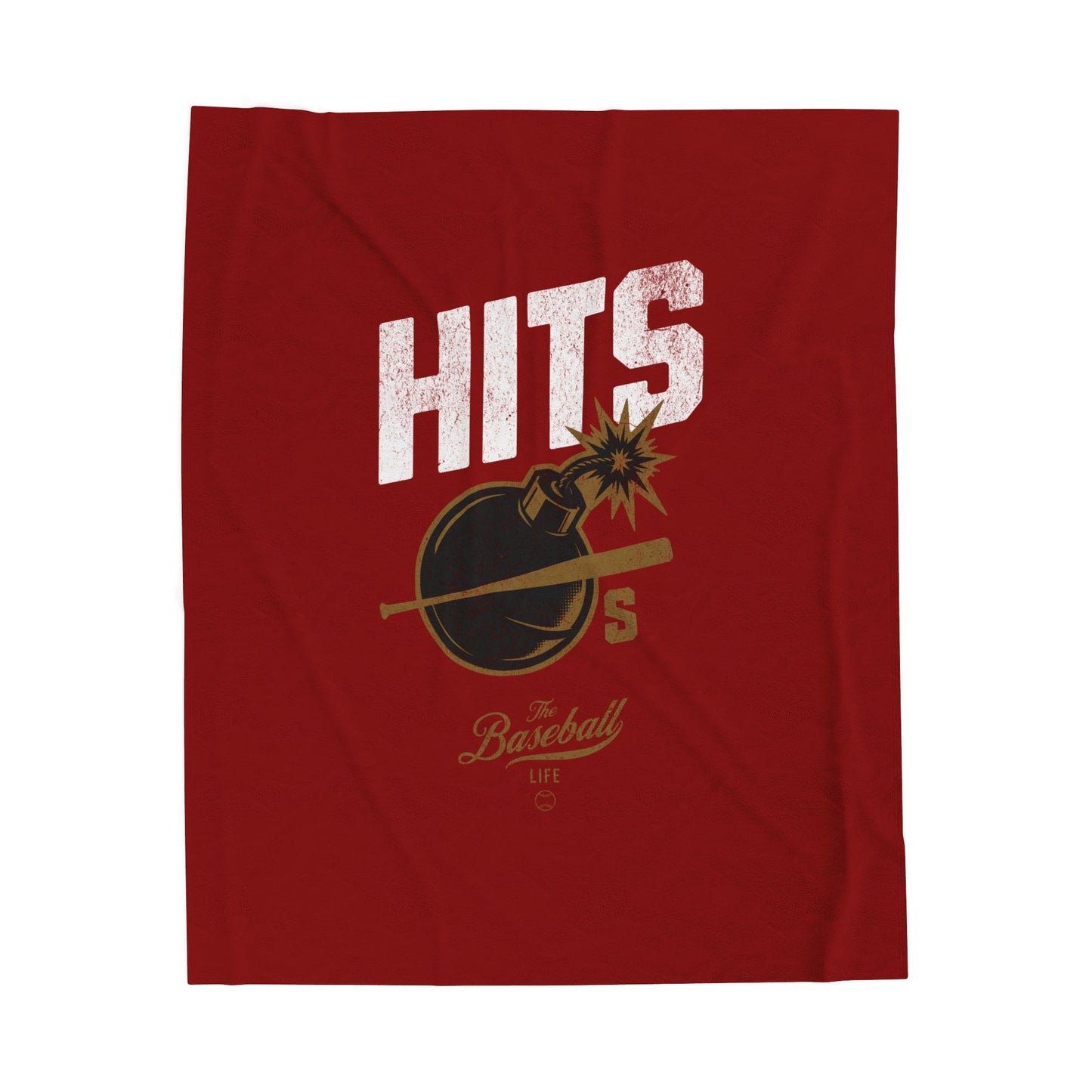Velveteen Plush Blanket_Hits Bombs_Maroon