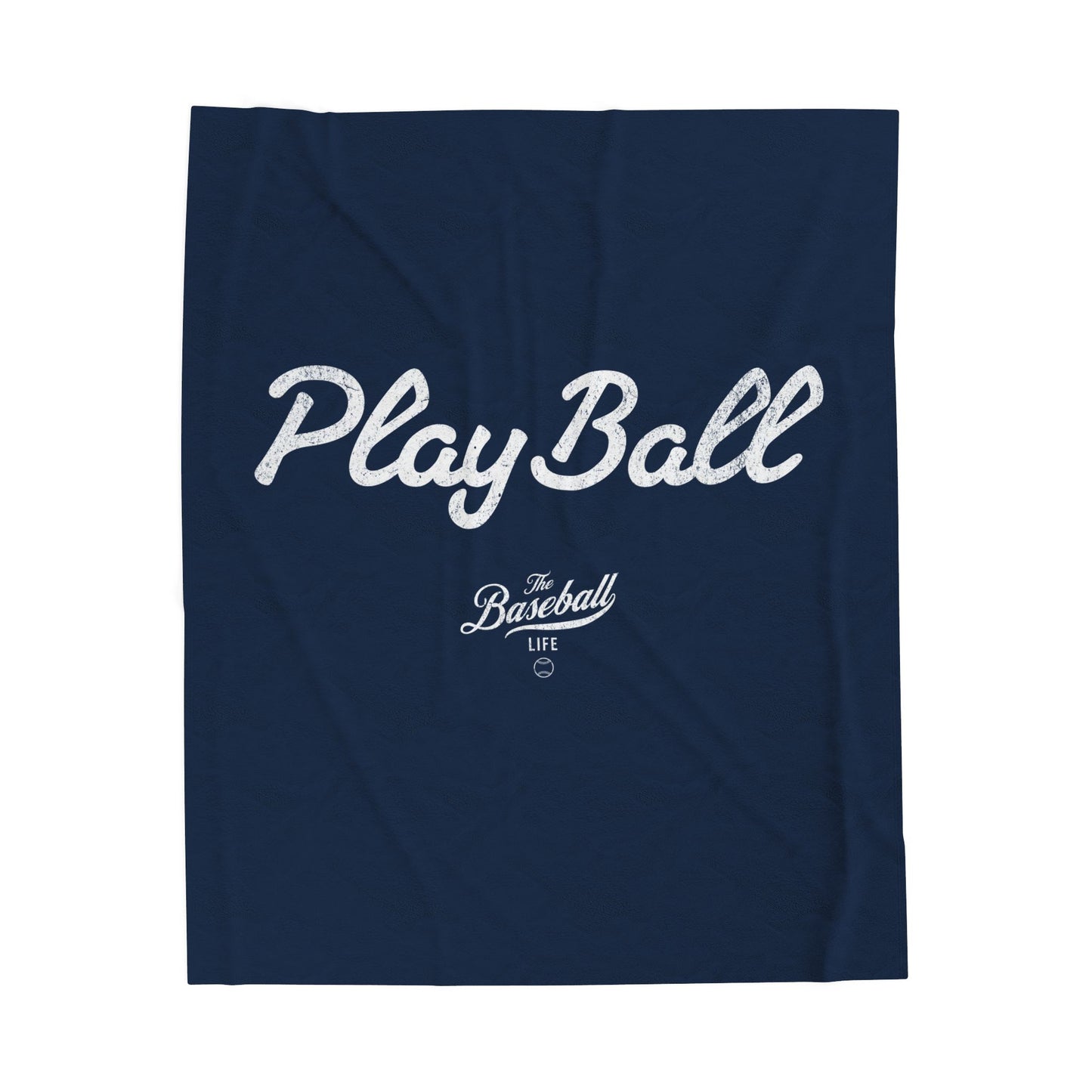 Velveteen Plush Blanket_Play Ball_Navy