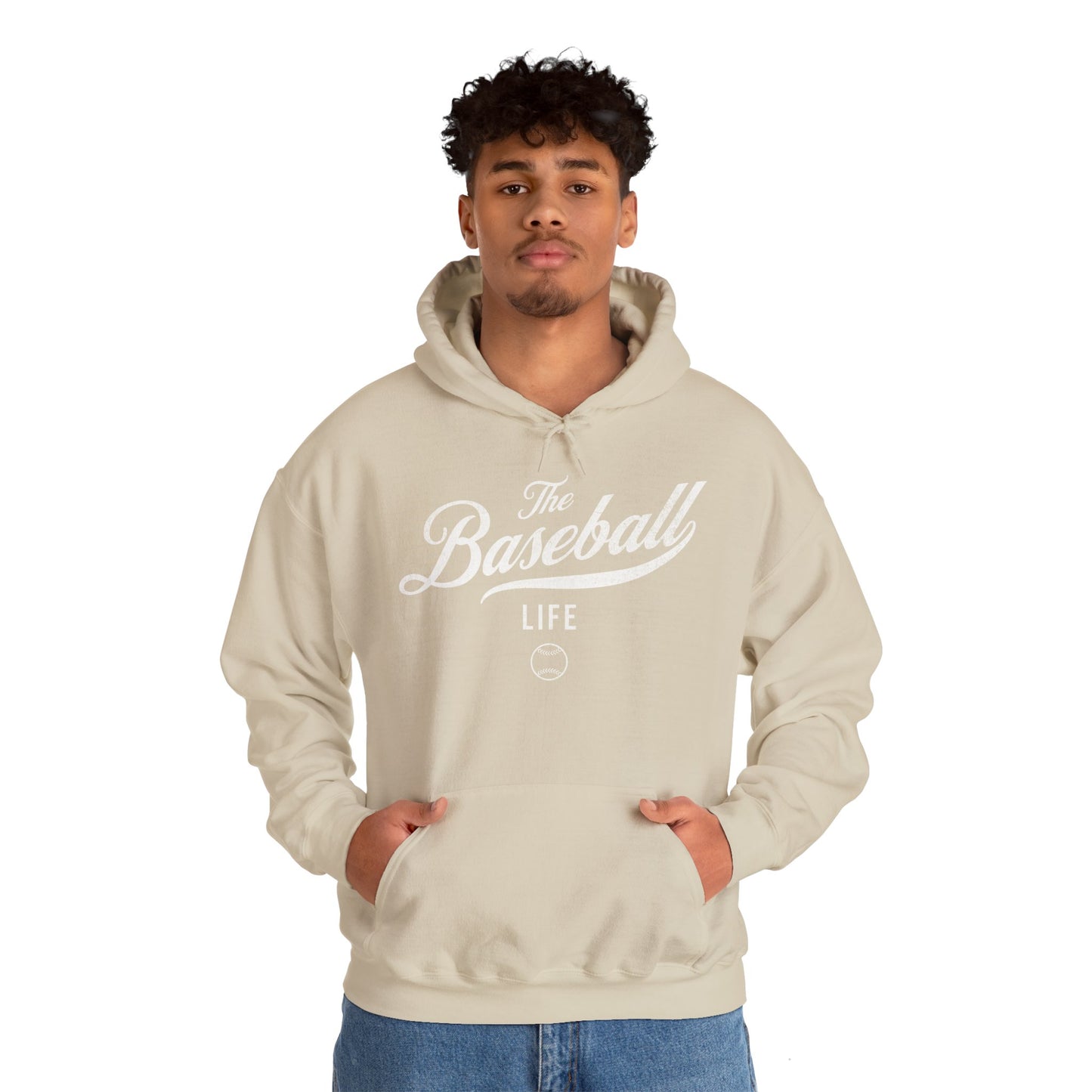 The Baseball Life Hoodie_White Print