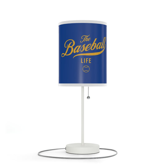 Table Lamp_Royal Blue w Yellow Gold Print