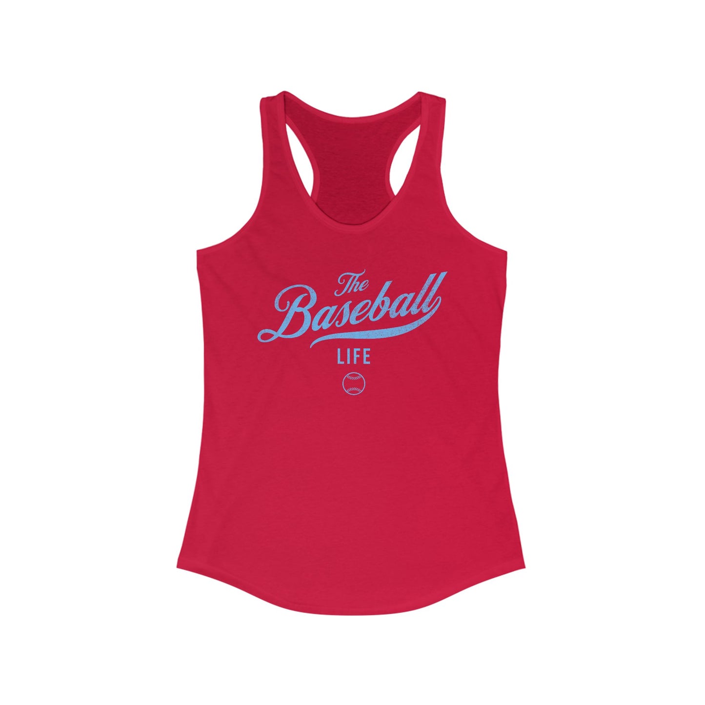 The Baseball Life Classic Script Tank_Carolina Blue Print