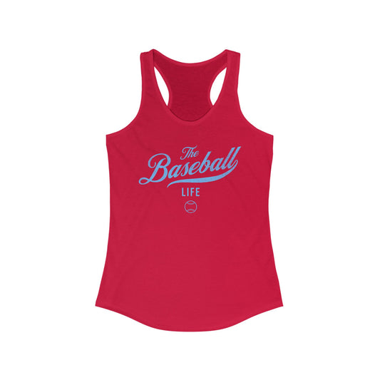 The Baseball Life Classic Script Tank_Carolina Blue Print