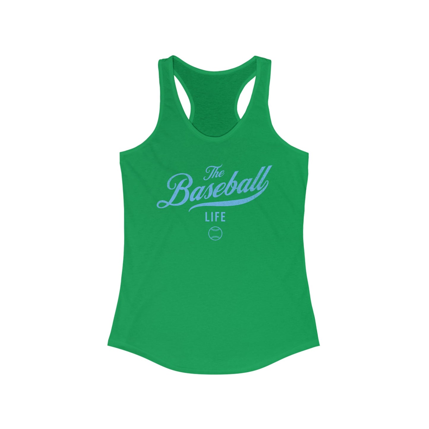 The Baseball Life Classic Script Tank_Carolina Blue Print