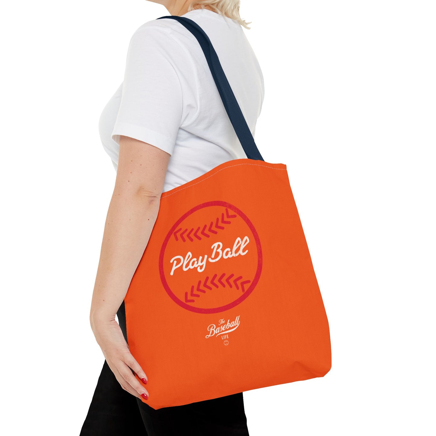 Baseball Icon Play Ball Tote Bag_Orange
