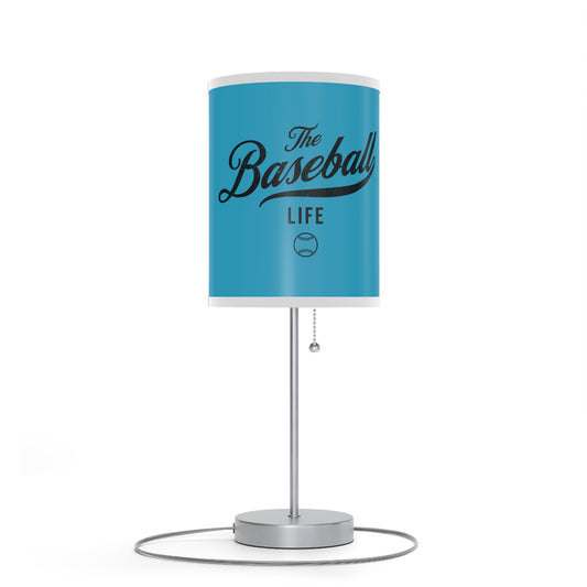 Table Lamp_Turquoise w Black Print