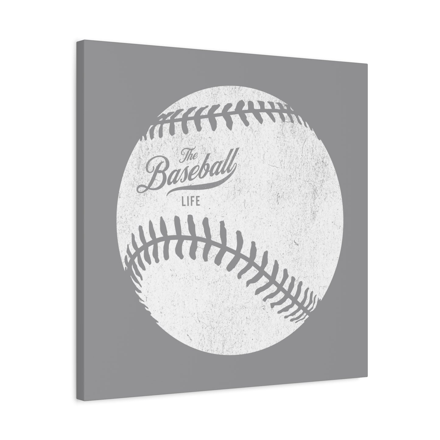 Weathered Baseball Wall Art Canvas_Medium Gray