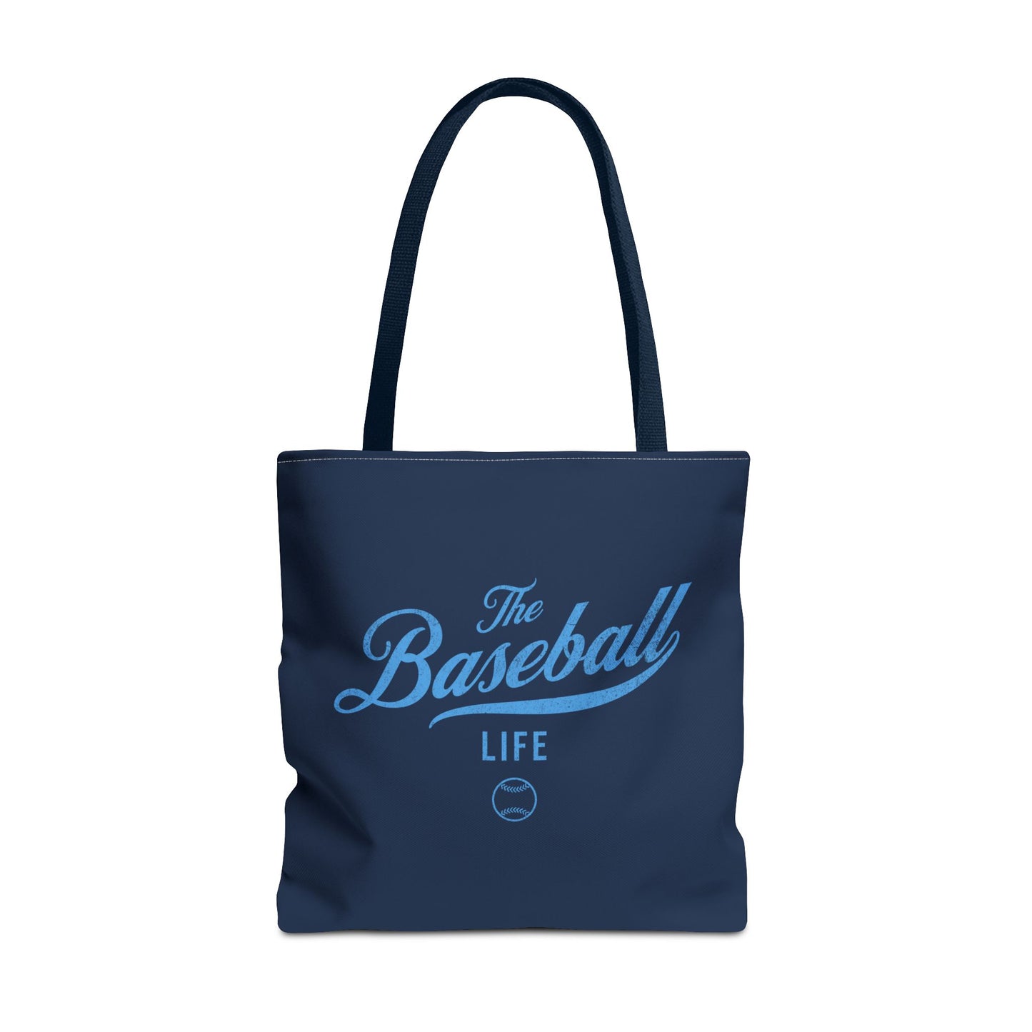 The Baseball Life Tote Bag_Navy w Carolina Blue Print