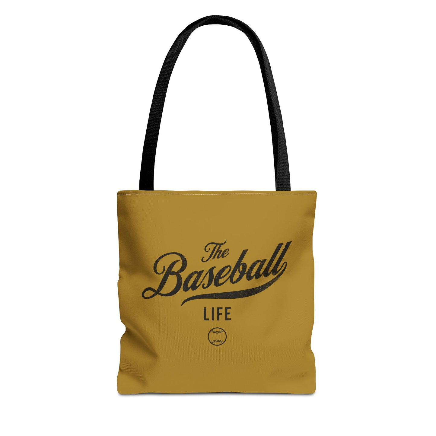 The Baseball Life Tote Bag_Old Gold w Black Print
