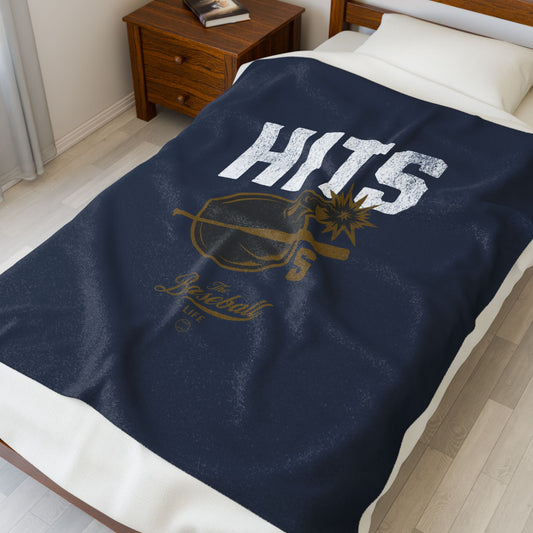 Velveteen Plush Blanket_Hits Bombs_Navy