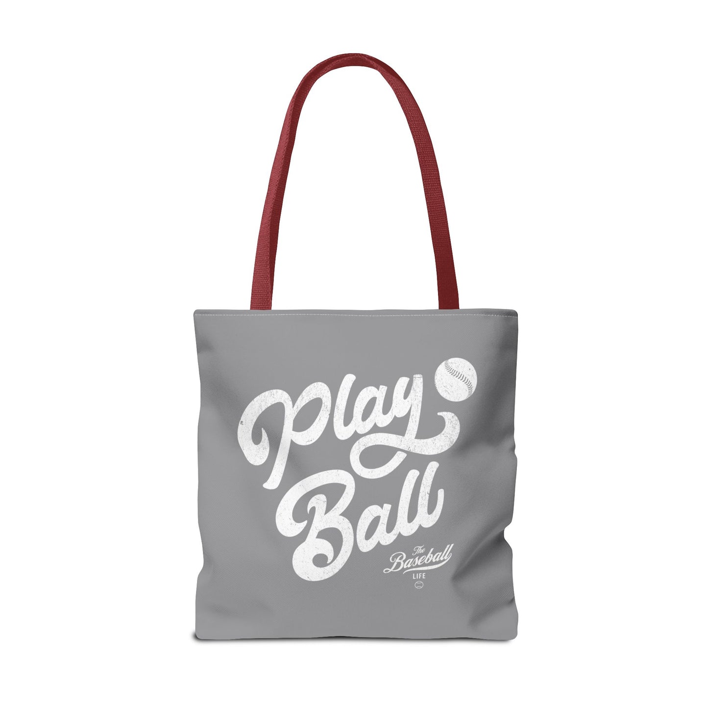 Play Ball Script Tote Bag_Medium Gray