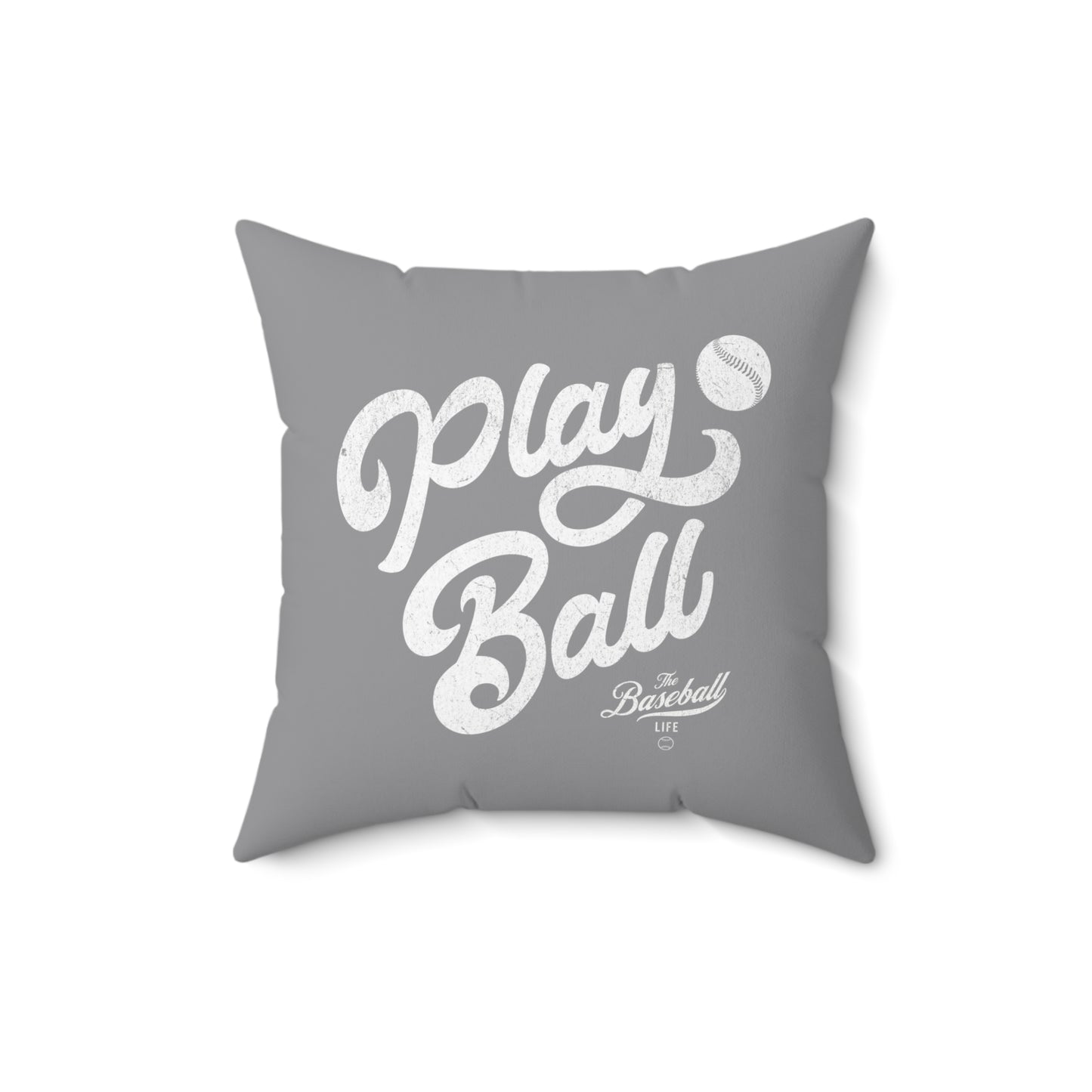 Accent Pillow_Play Ball Script_Gray