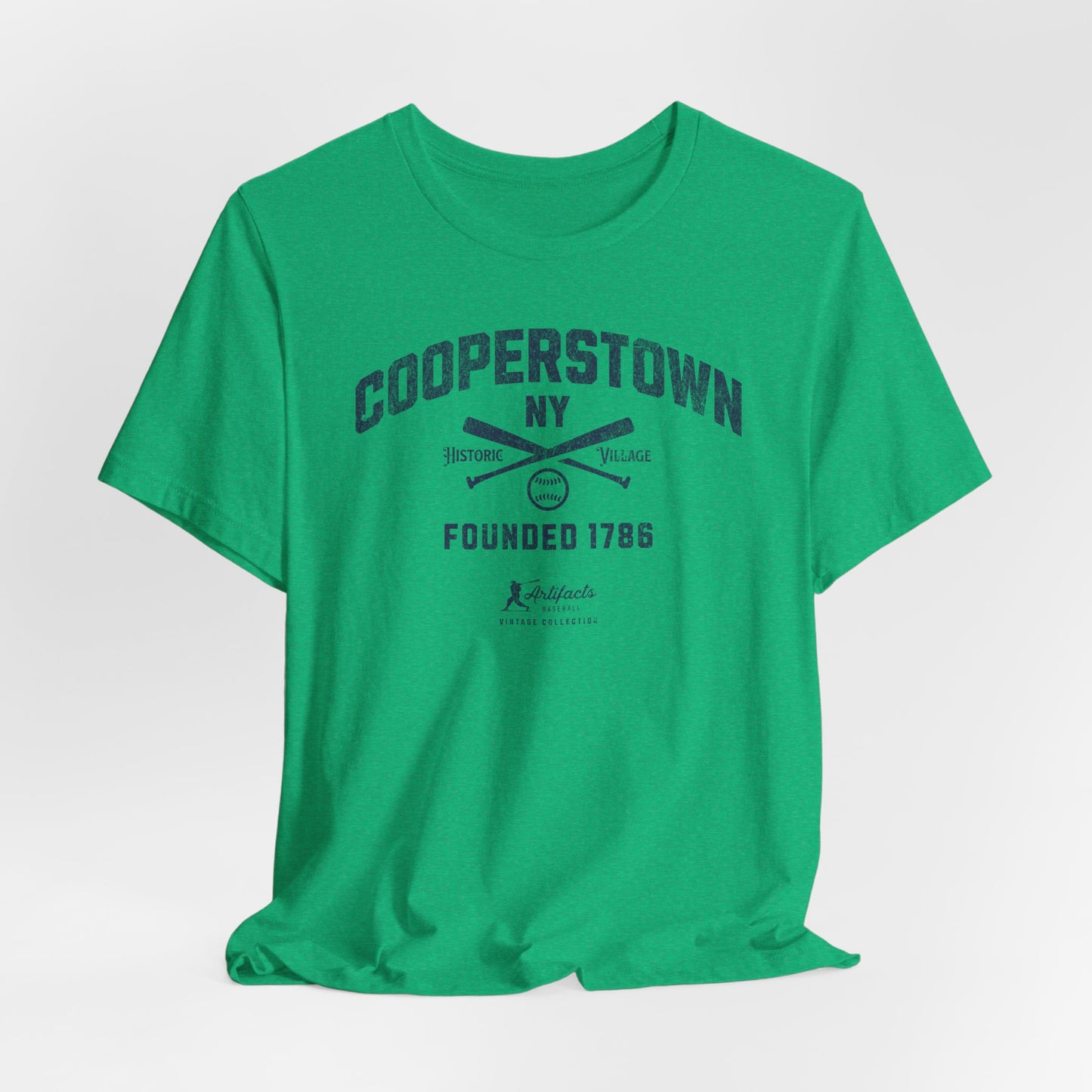Cooperstown NY Navy Print_Artifacts Baseball Collection T-Shirt