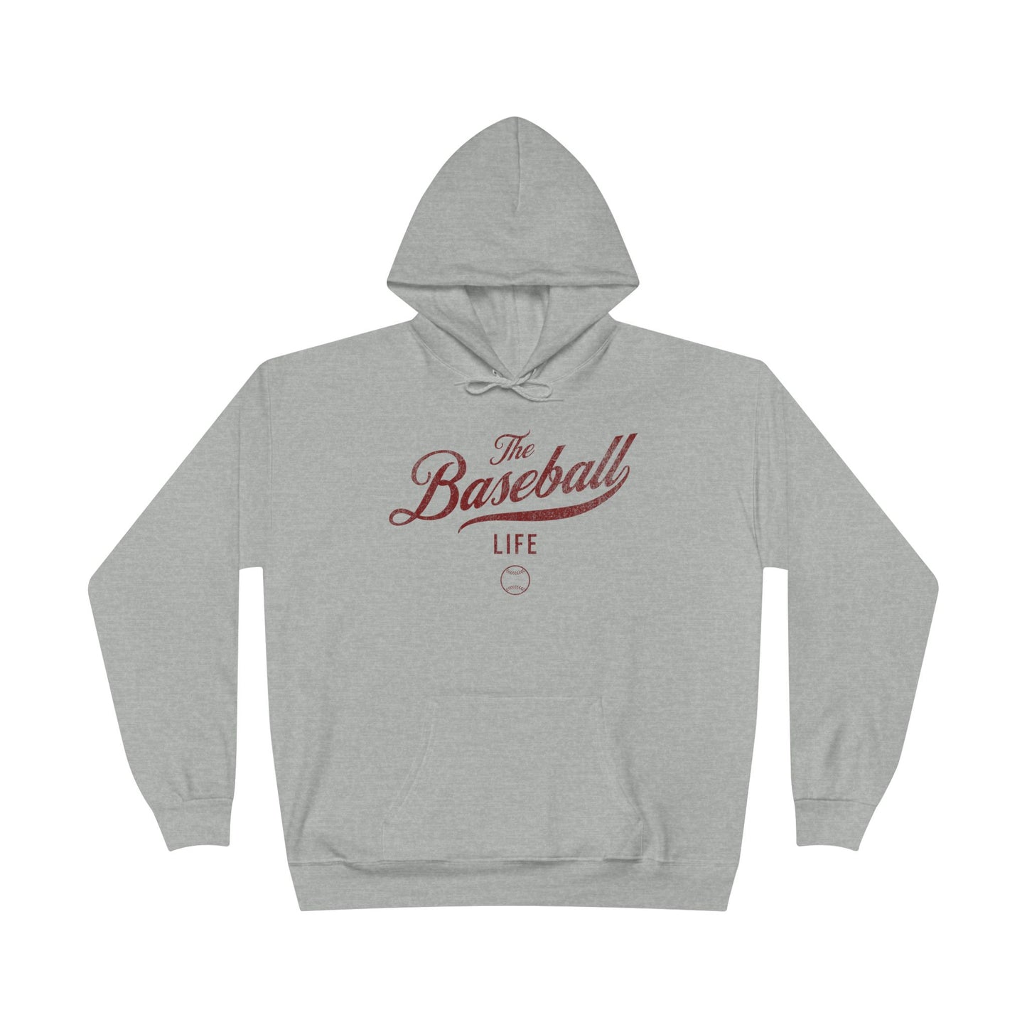 The Baseball Life Hoodie w/Grommets_Maroon Print