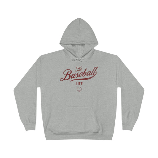 The Baseball Life Hoodie w/Grommets_Maroon Print