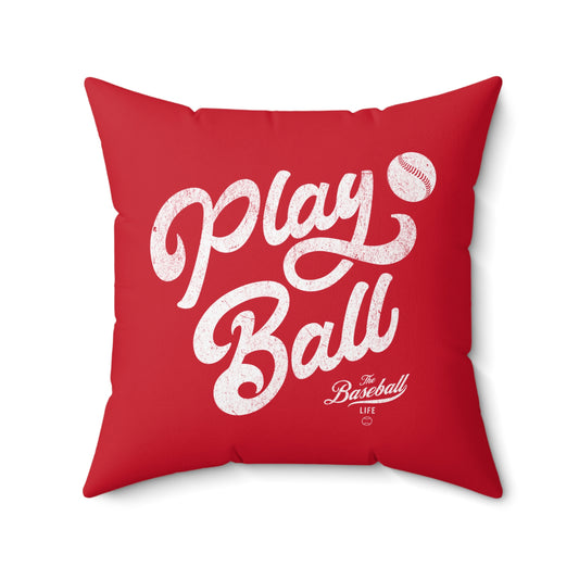 Accent Pillow_Play Ball Script_Red