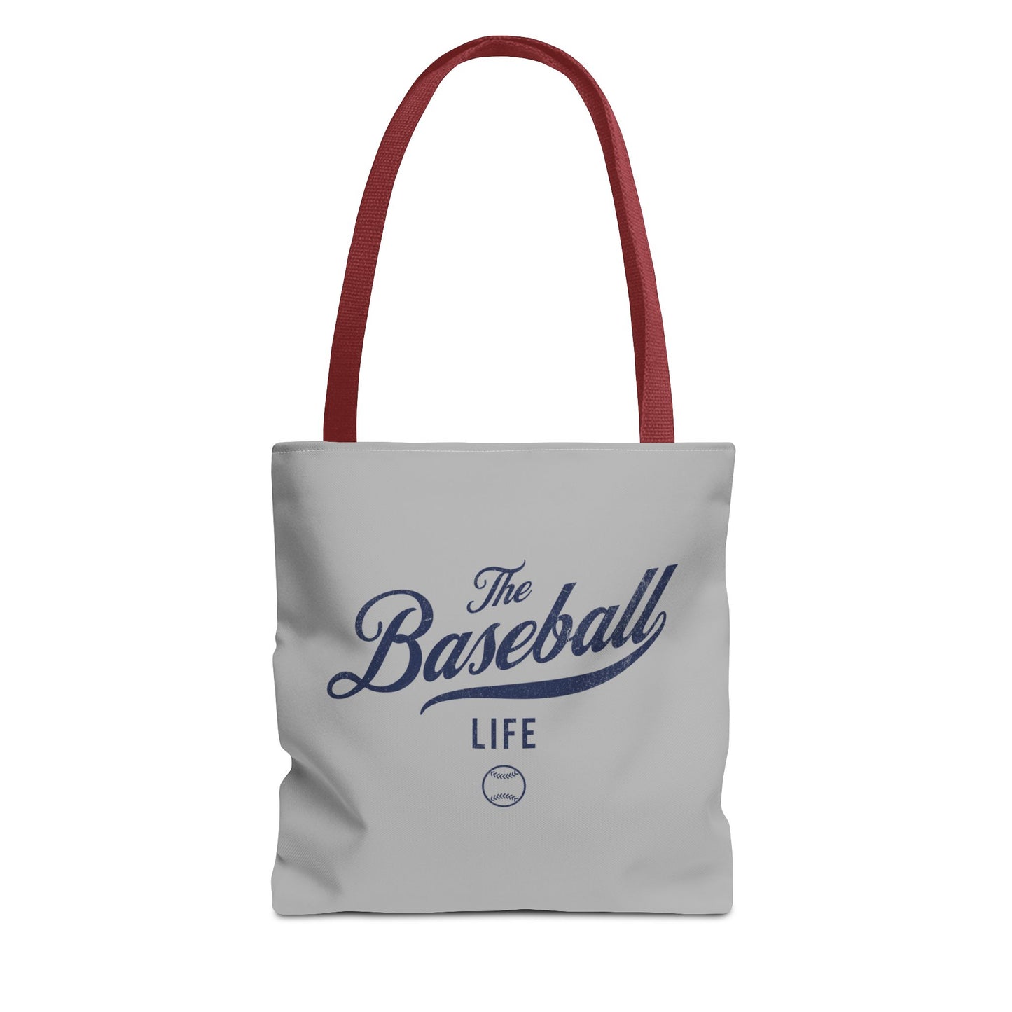 The Baseball Life Tote Bag_Gray w Navy Print