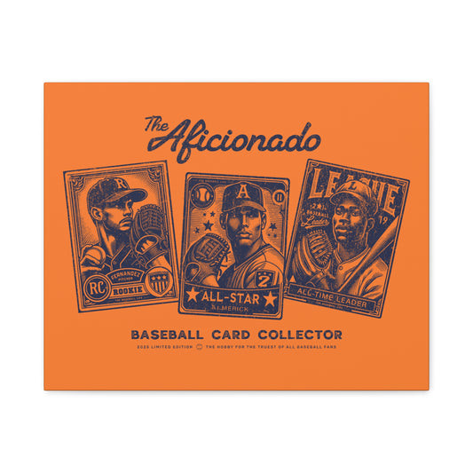 The Aficionado Baseball Card Collector Wall Art Canvas_Orange