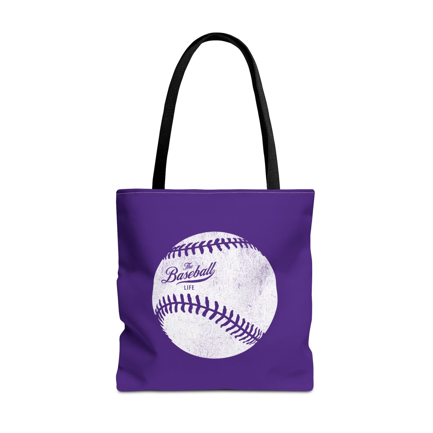 Weathered Baseball Tote Bag_Purple