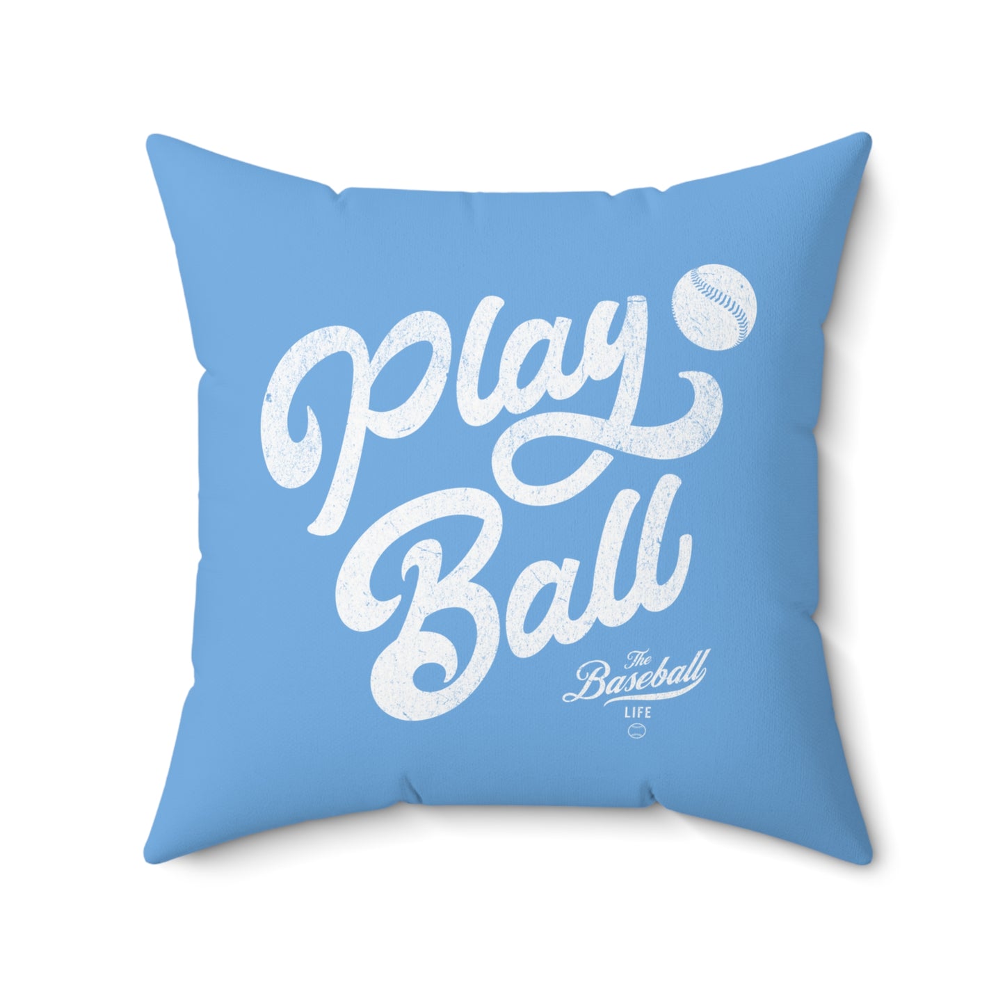 Accent Pillow_Play Ball Script_Carolina Blue