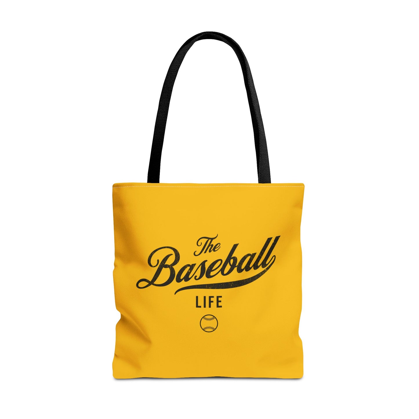 The Baseball Life Tote Bag_Yellow w Black Print