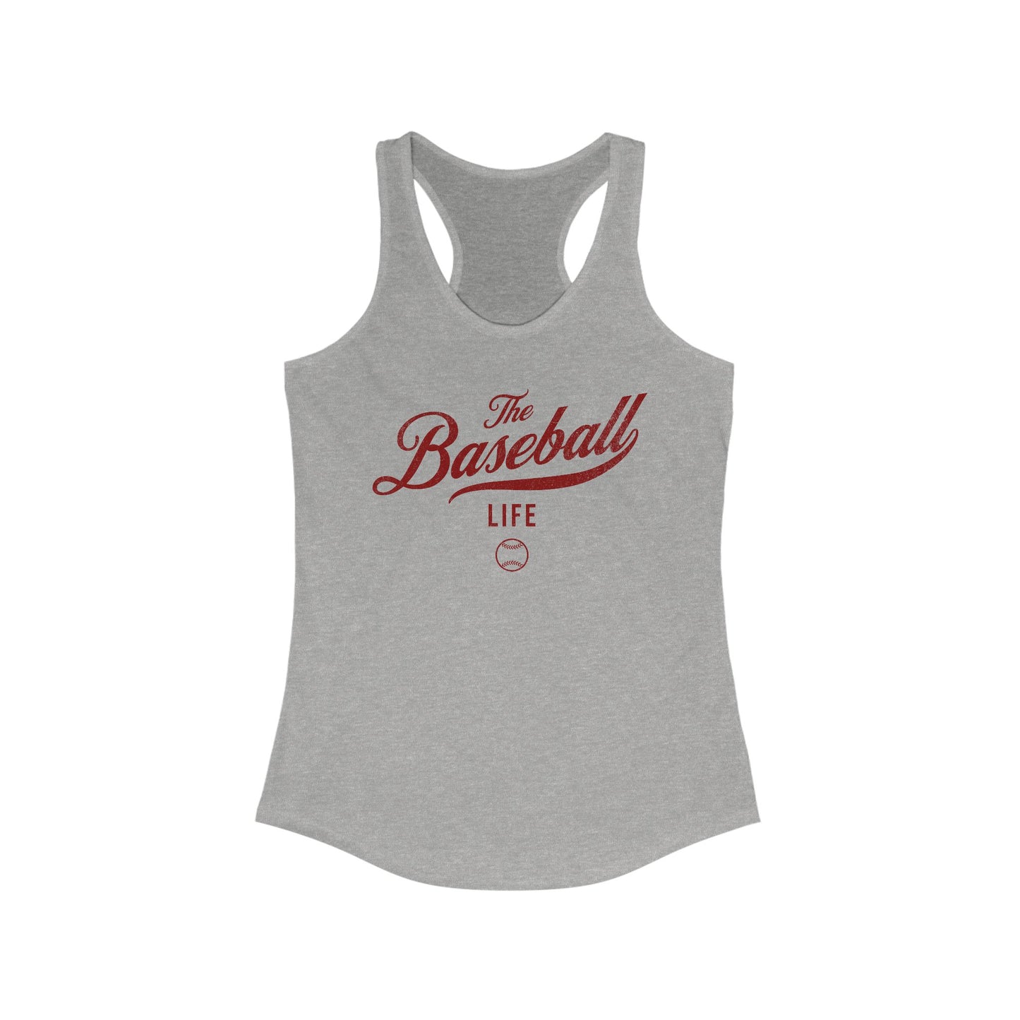The Baseball Life Classic Script Tank_Maroon Print