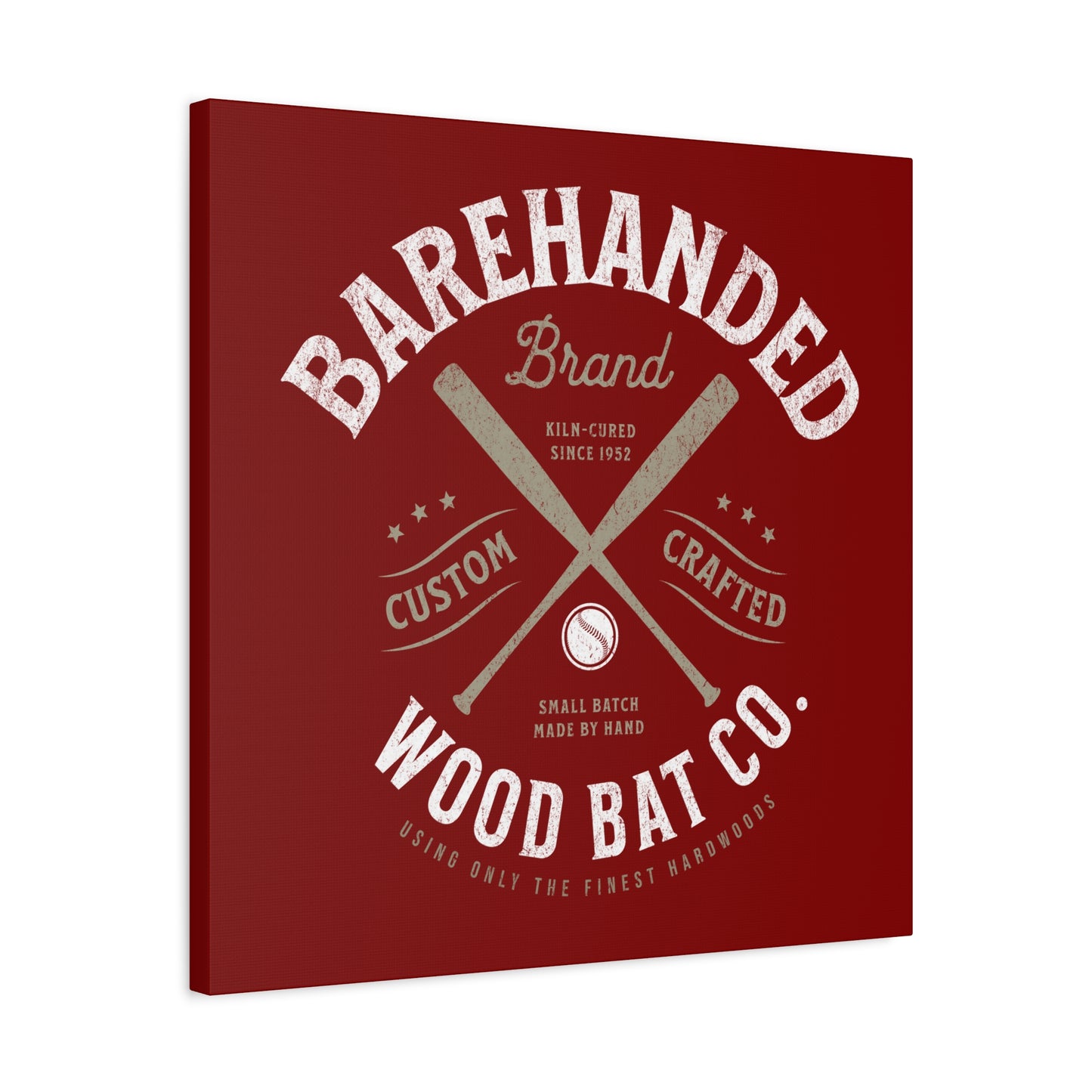 Barehanded Wood Bat Co. Wall Art Canvas_Cardinal Red