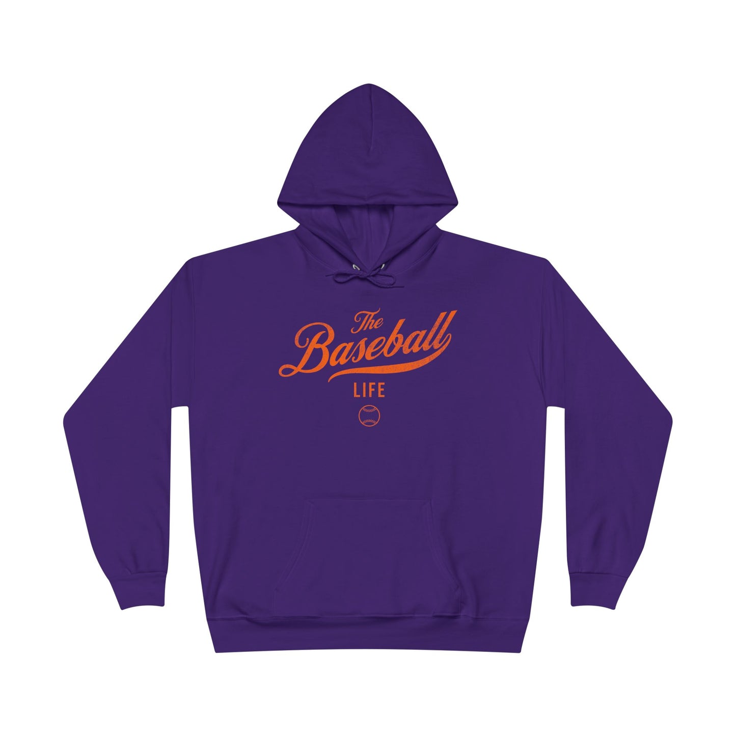 The Baseball Life Hoodie w/Grommets_Orange Print