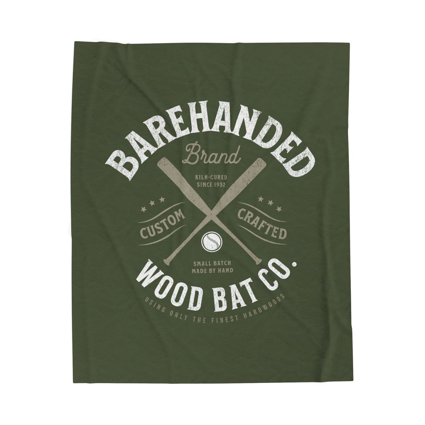 Velveteen Plush Blanket_Barehanded Wood Bat Co._Military Green