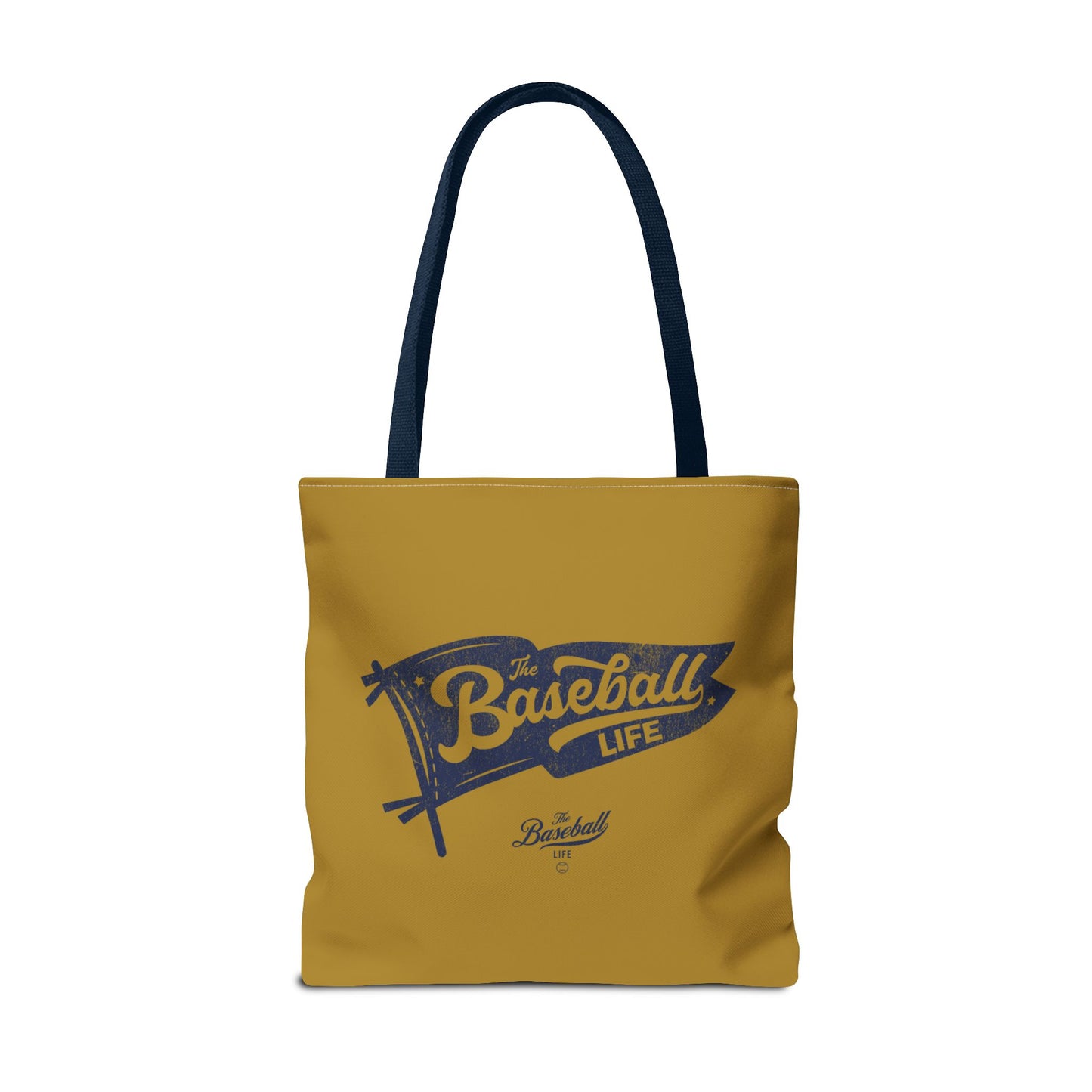 Vintage Pennant Tote Bag_Navy Print on Old Gold