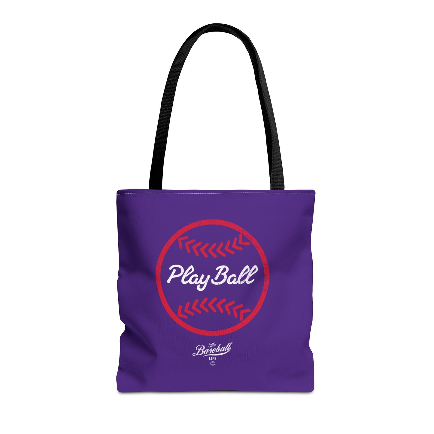 Baseball Icon Play Ball Tote Bag_Purple