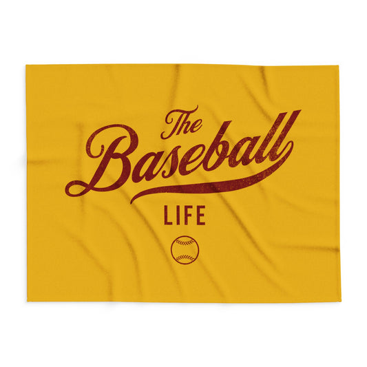 Fleece Blanket_Yellow Gold w Maroon Print