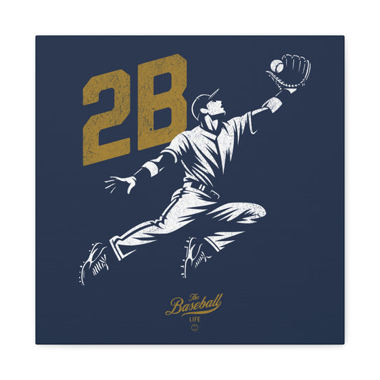 2B Second Base Wall Art Canvas_Navy