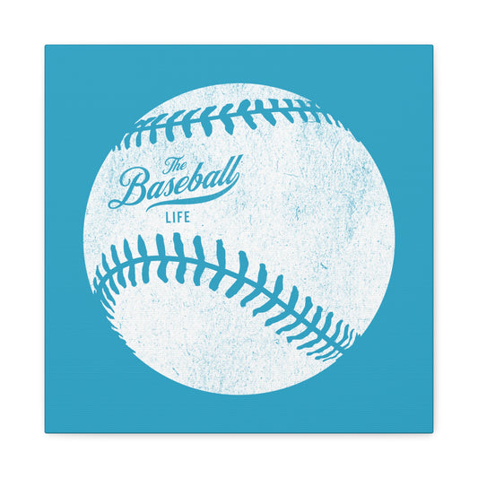 Weathered Baseball Wall Art Canvas_Aqua
