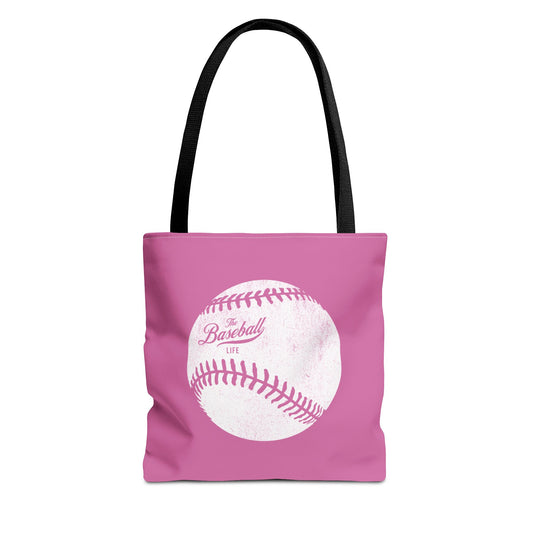 Weathered Baseball Tote Bag_Bubble Gum