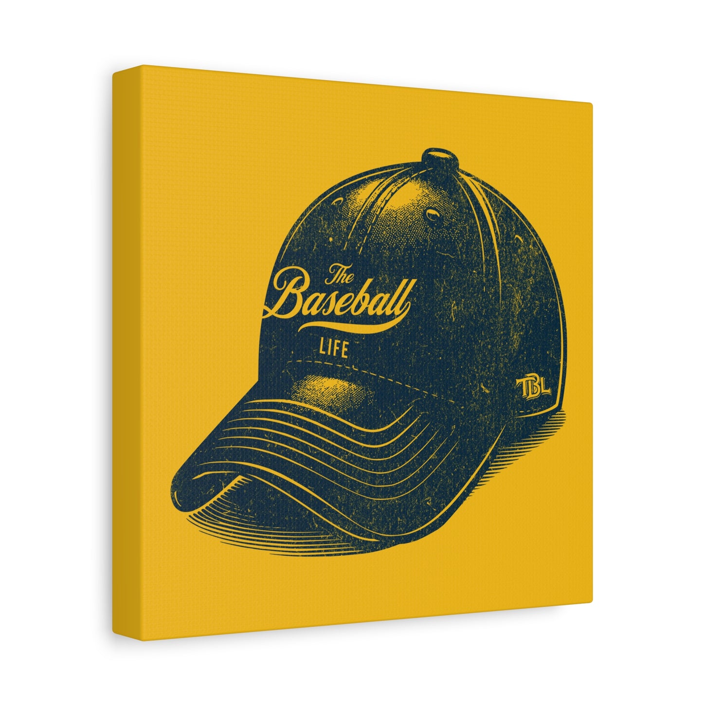 The Baseball Life Ball Cap Wall Art Canvas_Yellow Gold