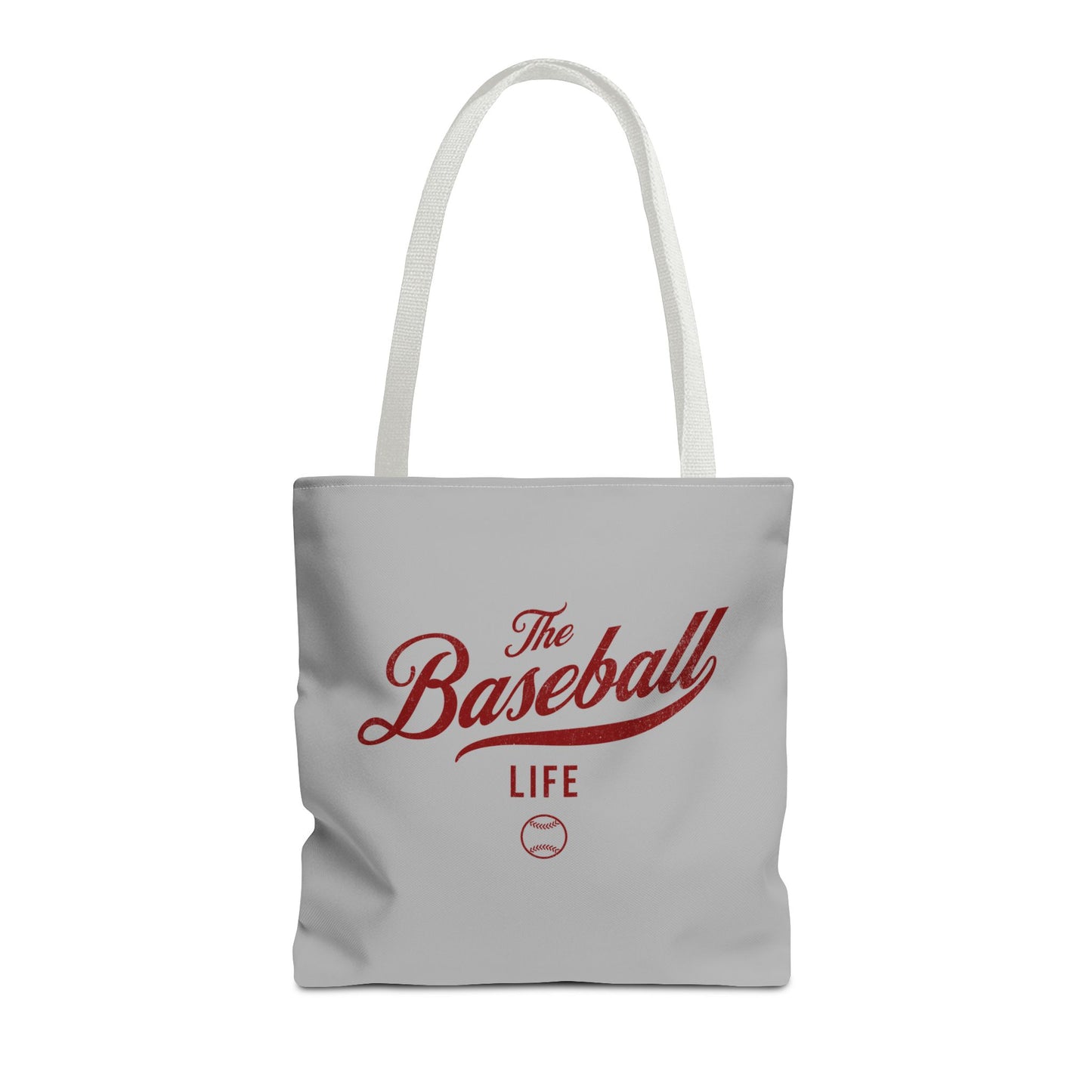 The Baseball Life Tote Bag_Gray w Maroon Print