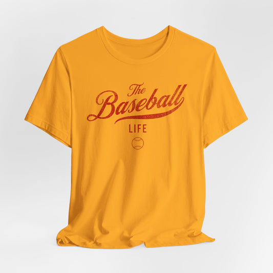 The Baseball Life Classic Script T-Shirt_Red Print