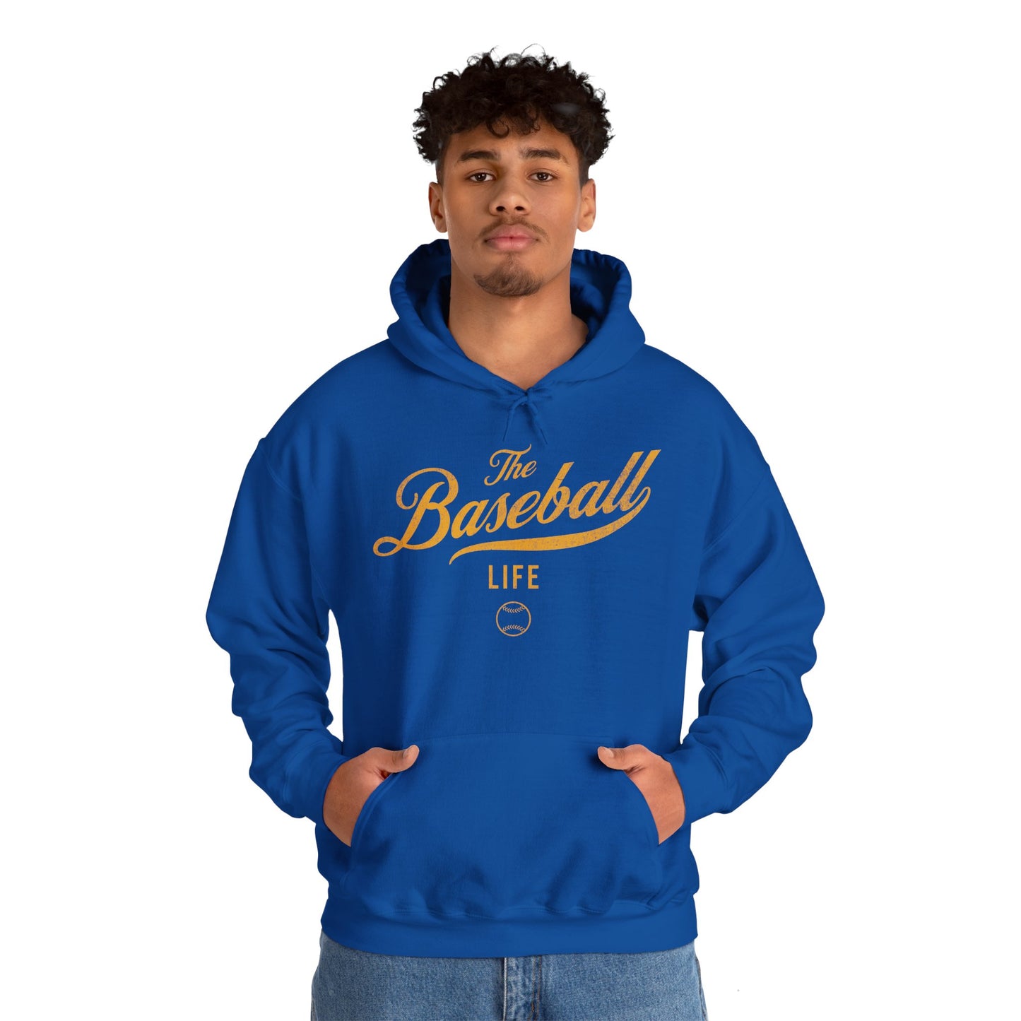 The Baseball Life Hoodie_Yellow Gold Print