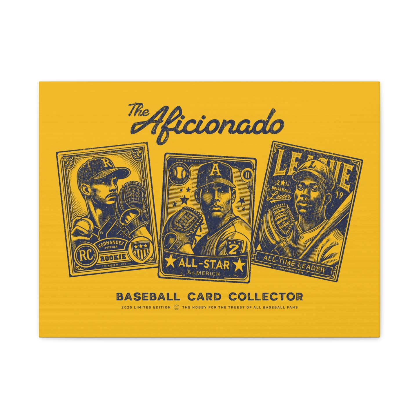 The Aficionado Baseball Card Collector Wall Art Canvas_Yellow Gold
