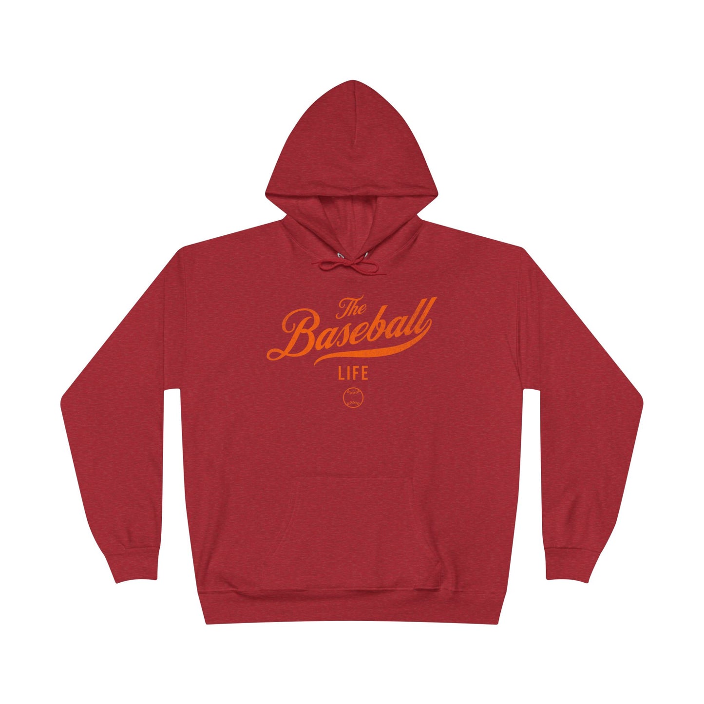 The Baseball Life Hoodie w/Grommets_Orange Print