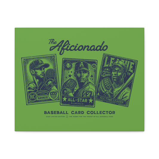 The Aficionado Baseball Card Collector Wall Art Canvas_Grass Green