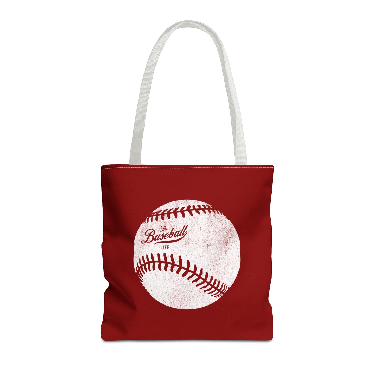 Weathered Baseball Tote Bag_Maroon