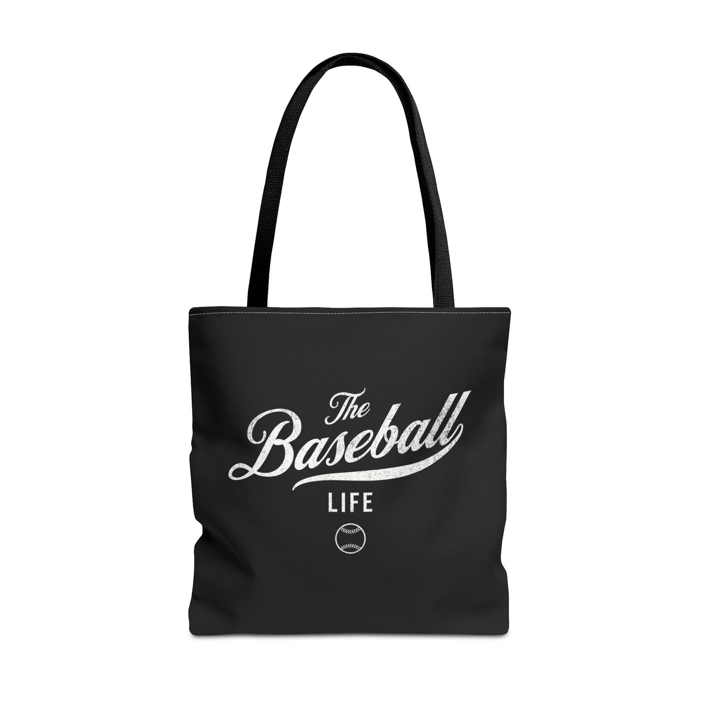 The Baseball Life Tote Bag_Black w White Print