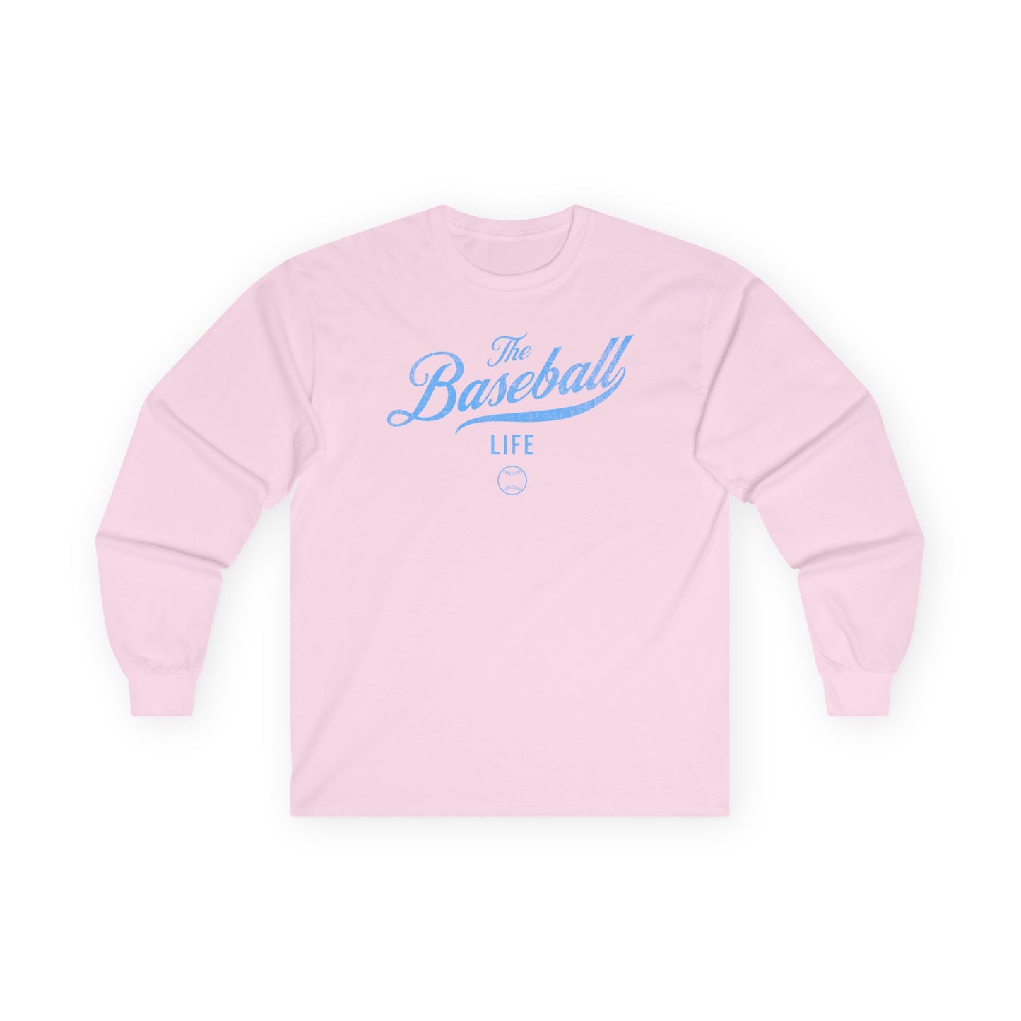 The Baseball Life Long Sleeve T-Shirt_Carolina Blue Print