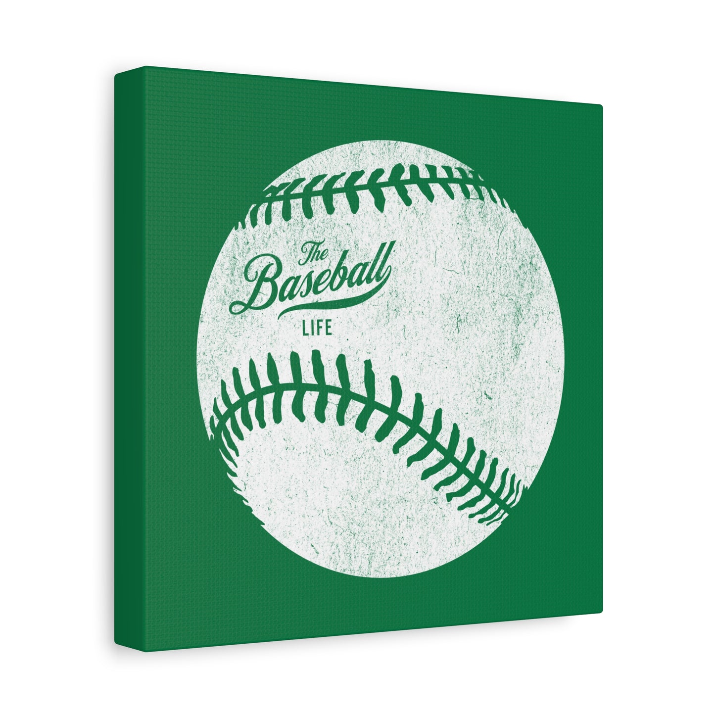 Weathered Baseball Wall Art Canvas_Green