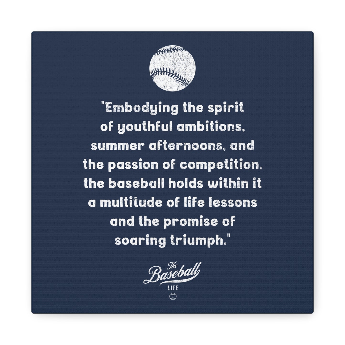 The Baseball Life "Verse" Wall Art Canvas_Navy