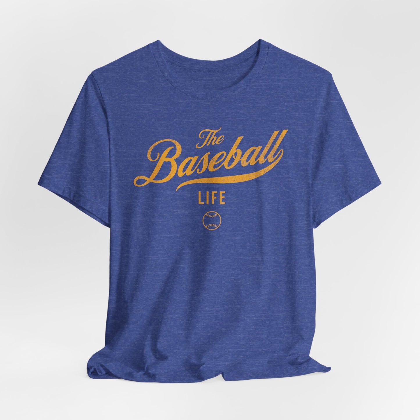 The Baseball Life Classic Script T-Shirt_Yellow Gold Print