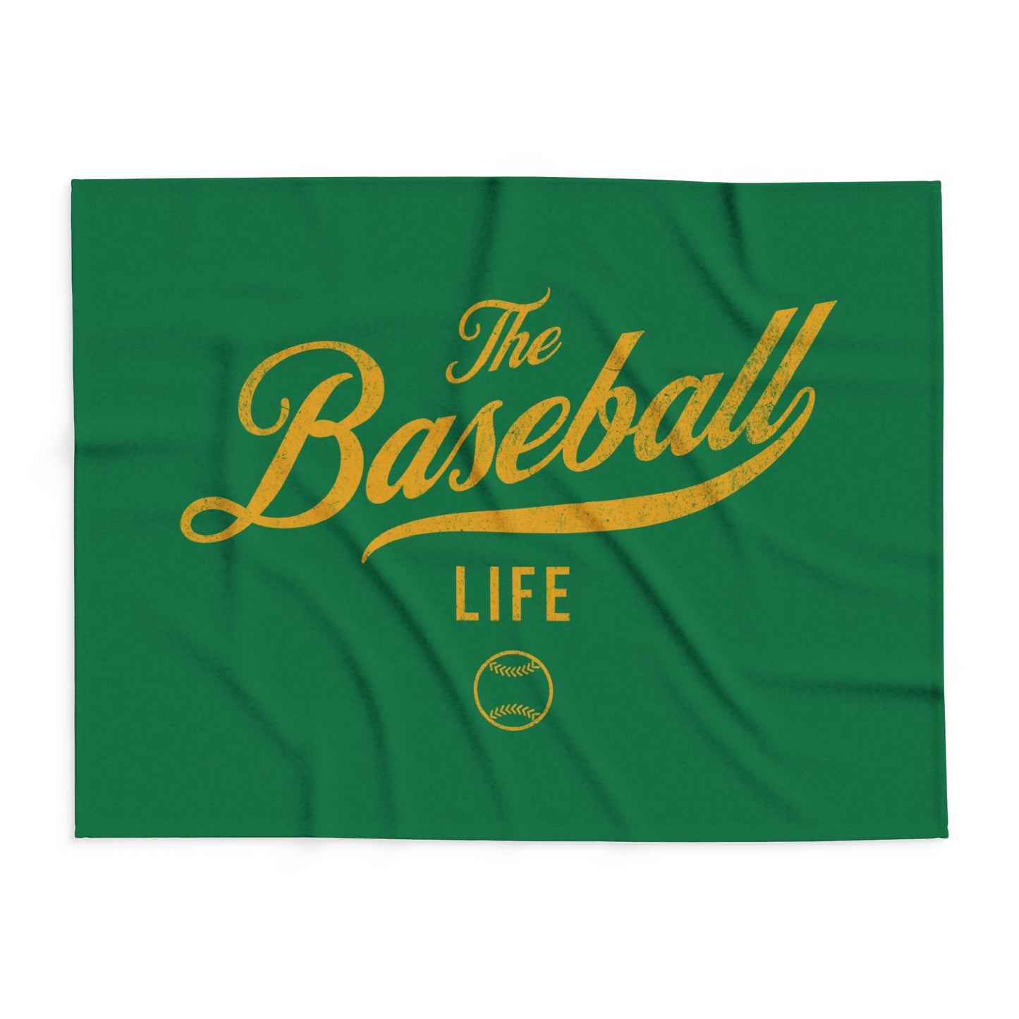 Fleece Blanket_Green w Yellow Gold Print